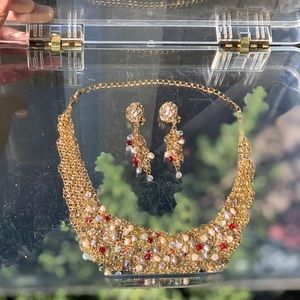 vintage necklace and earring set